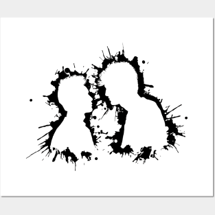 Shadowhunters / The Mortal Instruments - Malec voids and outline splashes (black) - Alec Lightwood and Magnus Bane / Matthew Daddario and Harry Shum Jr Posters and Art